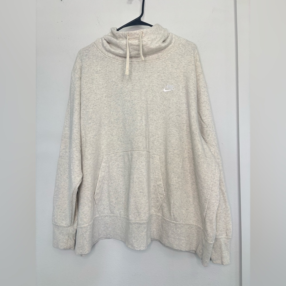 NIKE NWOT LIGHT GREY MOCK NECK HOODED SWEATSHIRT SZ 3X